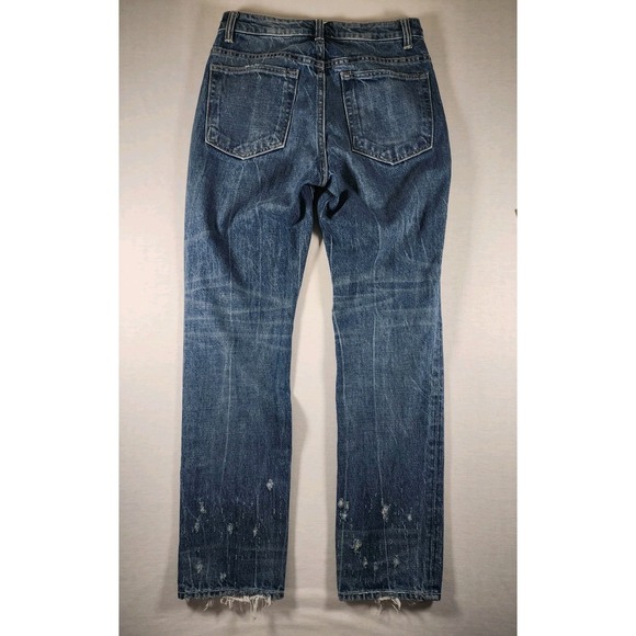 Helmut Lang High Rise Crop Slim Jeans Light Jackhammer Wash Distressed W Size 26 - Picture 15 of 15
